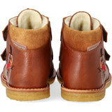 Angulus Cognac/Cognac Nybörjare TEX känga med broderad snögubbe