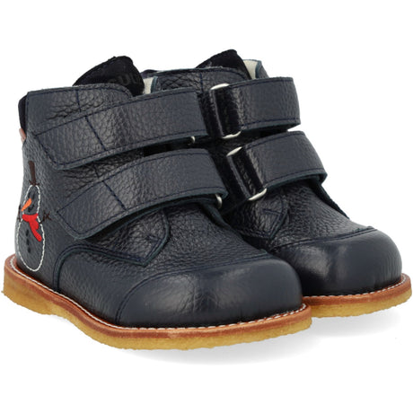 Angulus Navy/Navy Nybörjare TEX Känga med Broderad Snögubbe