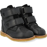 Angulus Svart/Svart Glitter TEX Känga med Glittrande Glitter Hjärtan