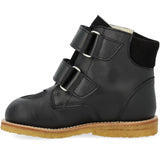 Angulus Svart/Svart Glitter TEX Känga med Glittrande Glitter Hjärtan