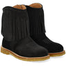 Angulus Black Fringed Cowboy Boot med Broderi