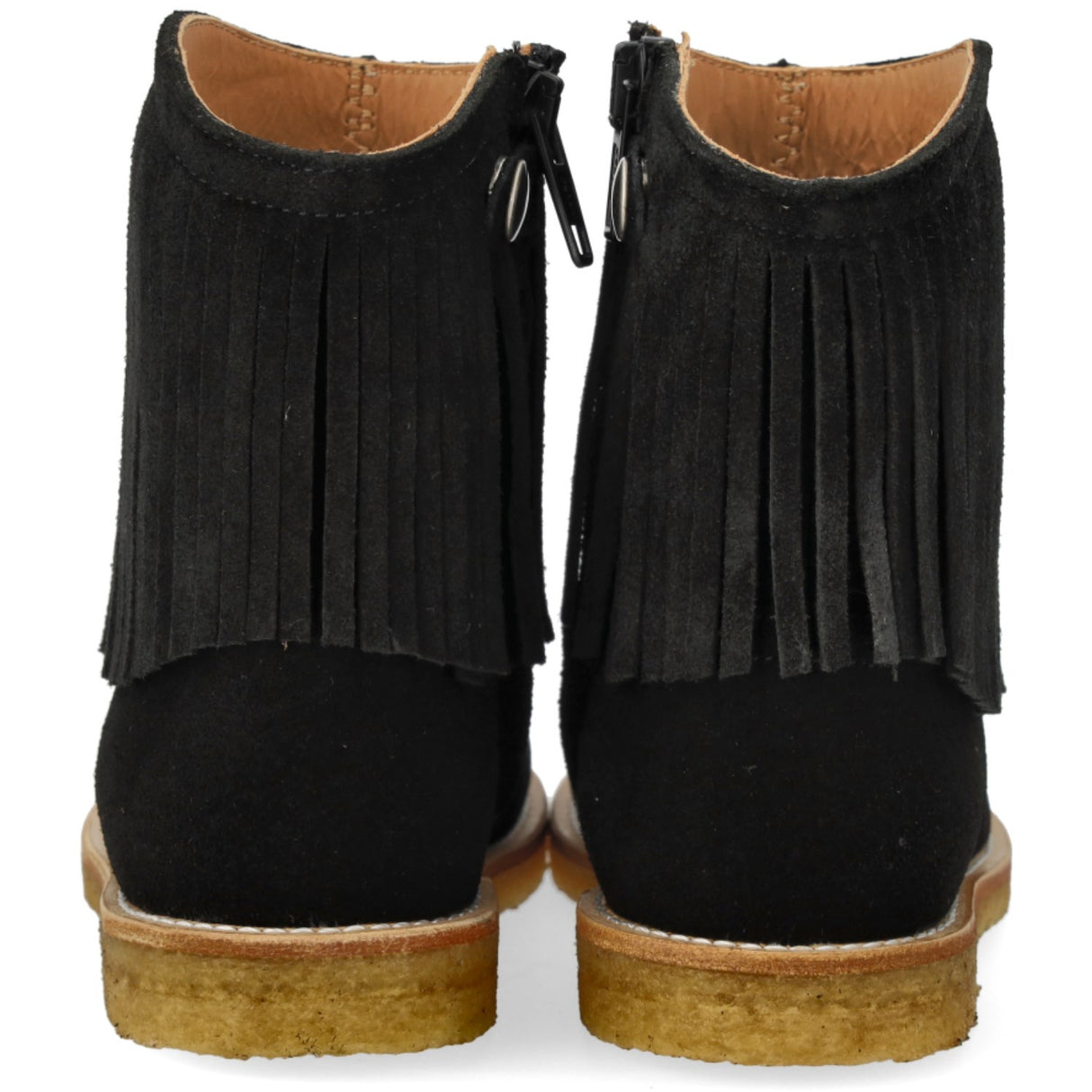 Angulus Black Fringed Cowboy Boot med Broderi