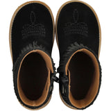 Angulus Black Fringed Cowboy Boot med Broderi