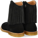 Angulus Black Fringed Cowboy Boot med Broderi