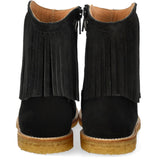 Angulus Black Fringed Cowboy Boot med Broderi