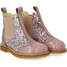 Angulus Faded Rose/Blossom Glitter/Rose Chelsea Glitter Stövel med Brogues Detalj
