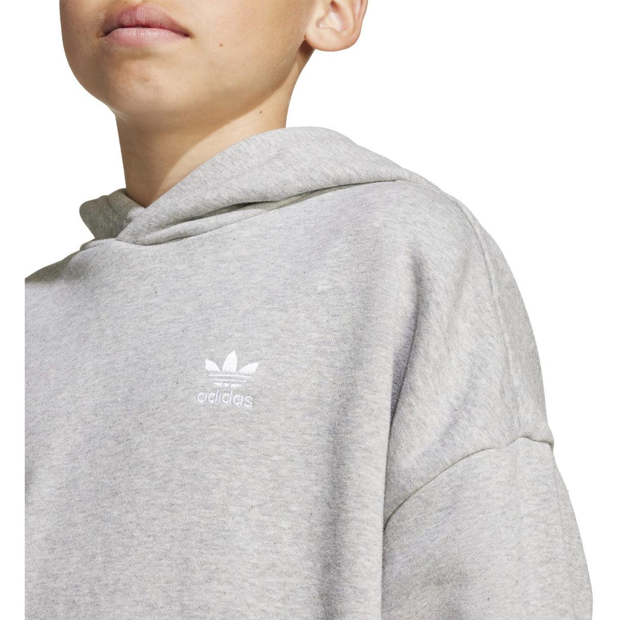 adidas Originals Medium Grey Heather/White Loose Hoodies Fl