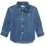 Ralph Lauren Baby Dk Blue Baby Boy Sport Skjorta