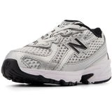 New Balance Silver Metallic 740 Kids Bungee Lace Sneakers
