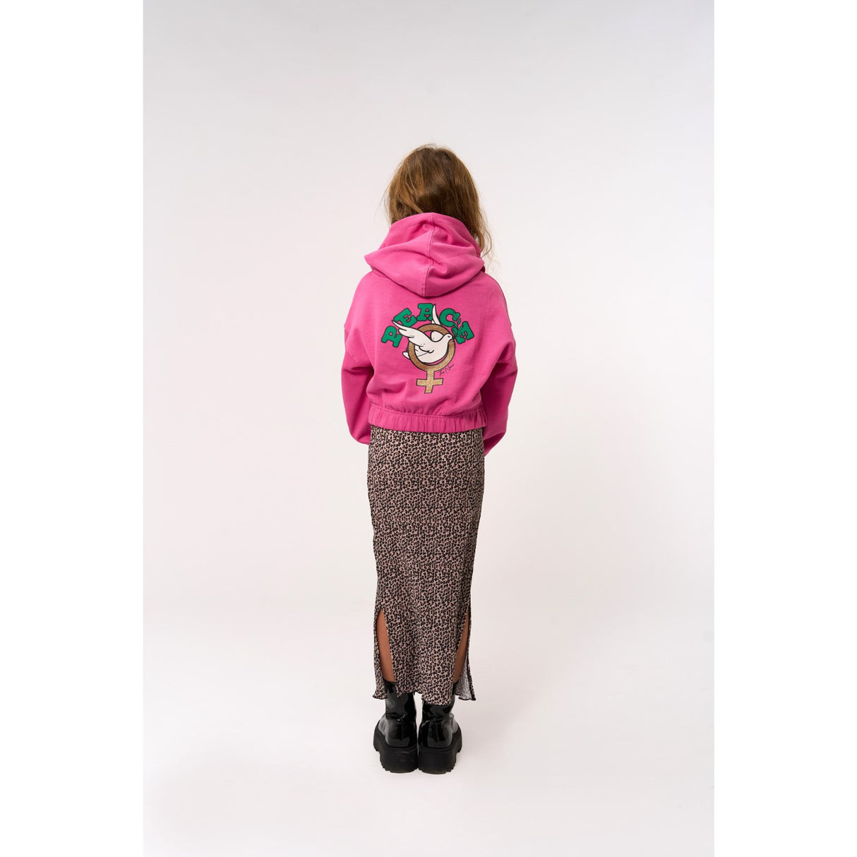 The New Feather Gray AOP TNPet Long Pleat Kjol