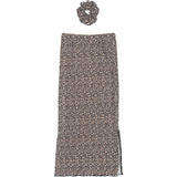 The New Feather Gray AOP TNPet Long Pleat Kjol