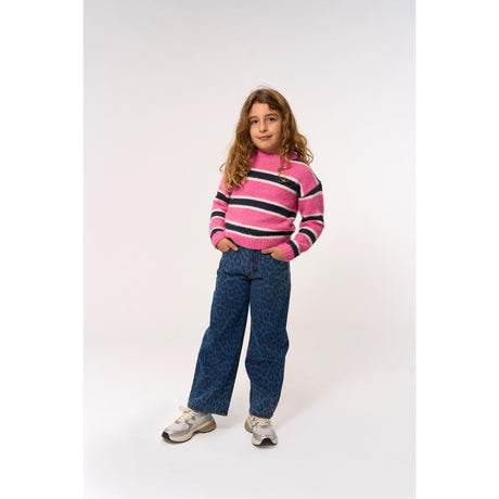 The New Medium Blue Denim AOP TNPrima Wide Jeans