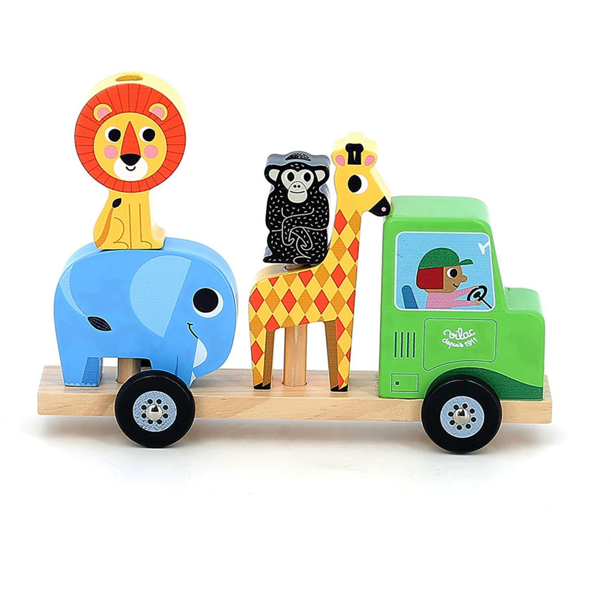 Vilac traktor med släpvagn och stabila djur