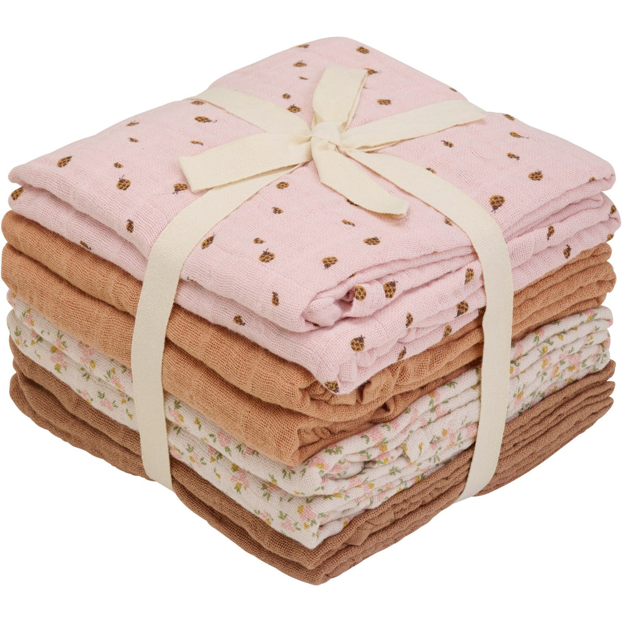 Pippi Sepia Rose Muslin Cloth (8-Pack)