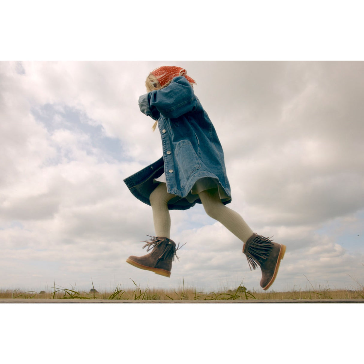 Angulus Dark Taupe Fringed Cowboy Känga med Broderi