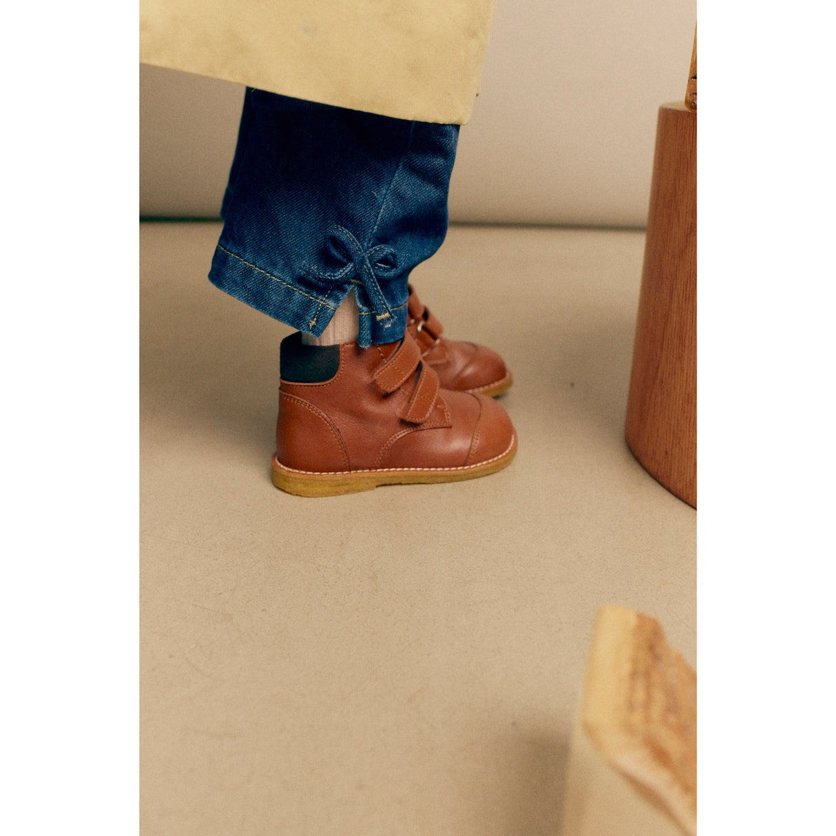 Angulus Cognac/Dark Brown Tex-känga för nybörjare