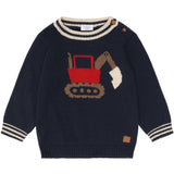 Hust & Claire More Navy Pilou Stickad Backhoe