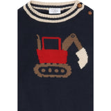 Hust & Claire More Navy Pilou Stickad Backhoe