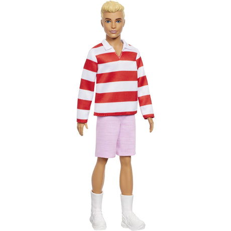 Barbie® Fashionista Ken Docka Rød & Hvid Striber