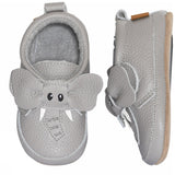 MELTON Opal Grey Elephant läder tofflor