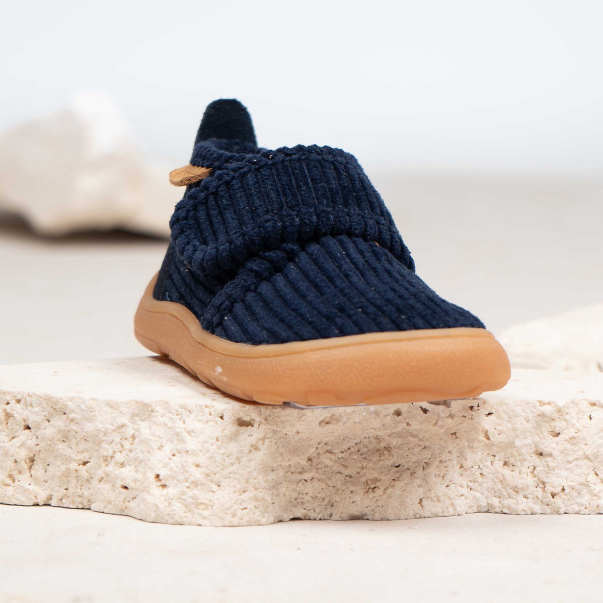Bisgaard Navy Corduroy Barefoot Basic Home Skor