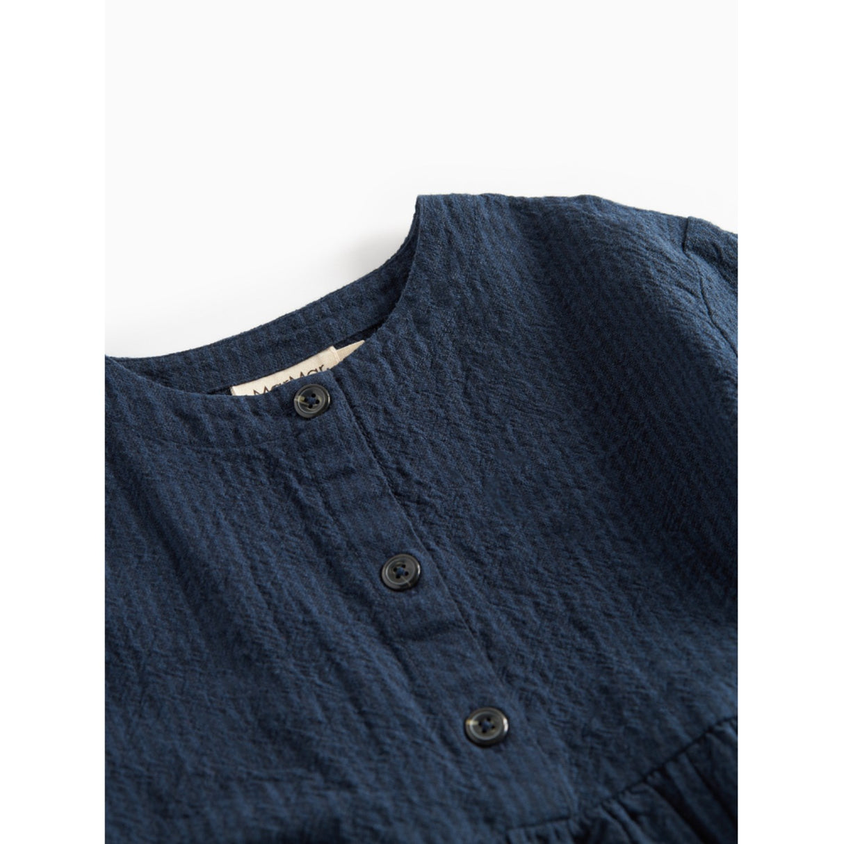 MarMar Chambray Dark Blue Stripe Dagmara Scallop Klänning