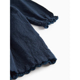 MarMar Chambray Dark Blue Stripe Dagmara Scallop Klänning