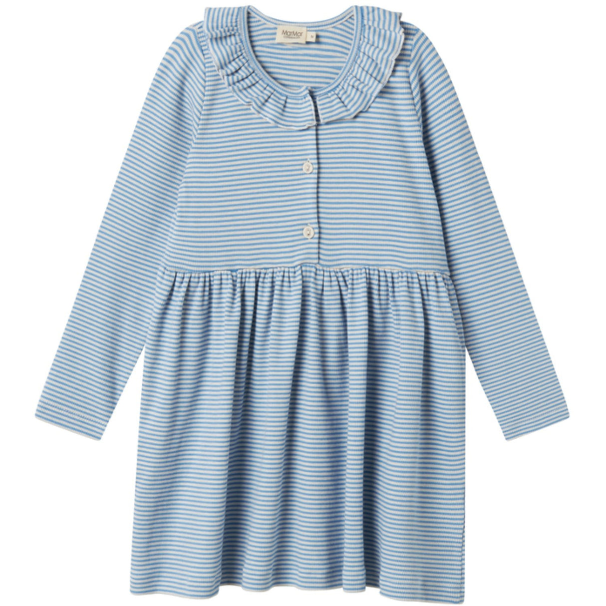 MarMar Modal Fine Rib Blue Stripe Dama LS Klänning