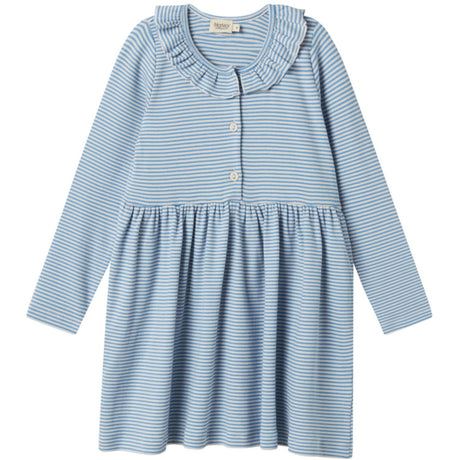 MarMar Modal Fine Rib Blue Stripe Dama LS Klänning