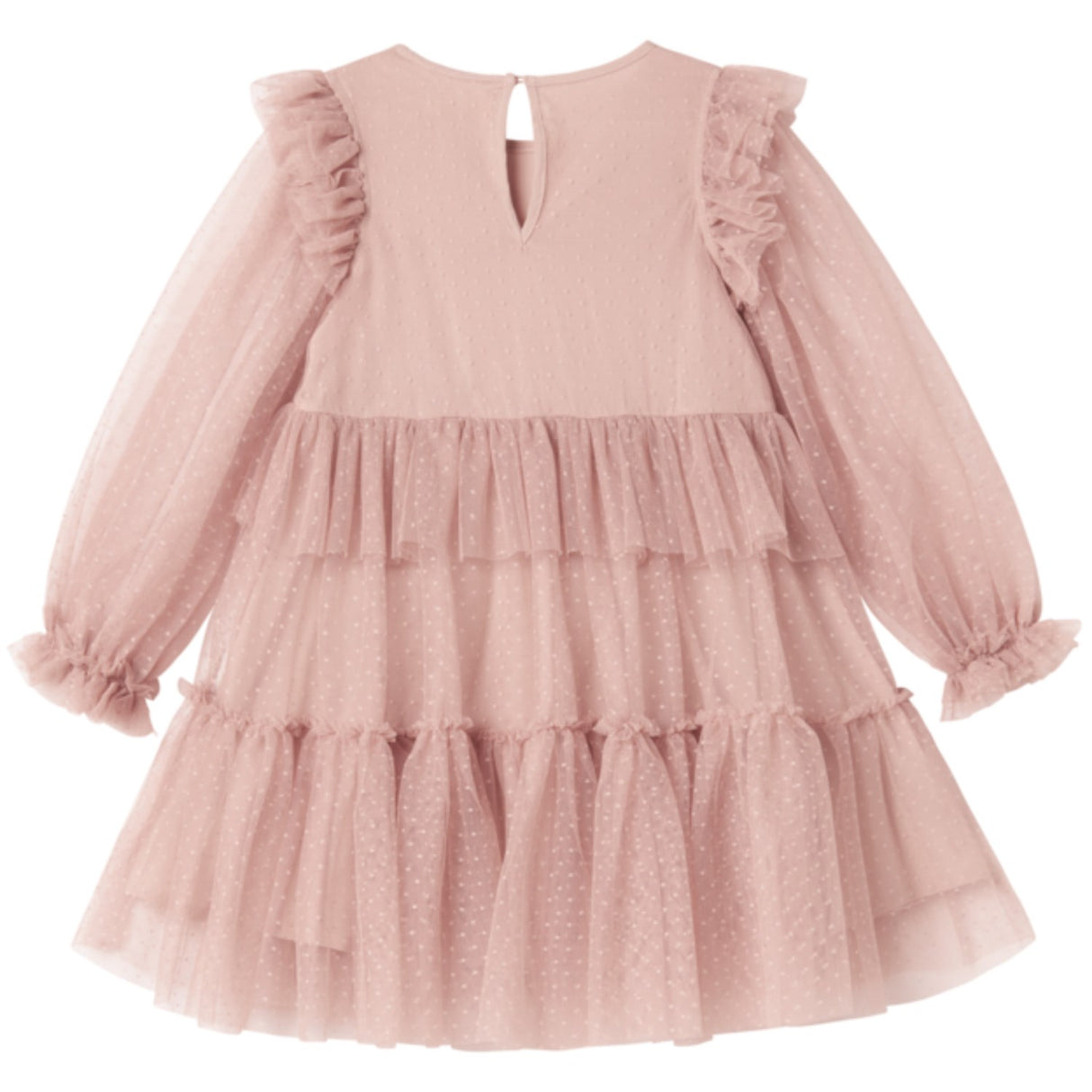MarMar Tulle Dotty Faded Rose Doth LS Klänning