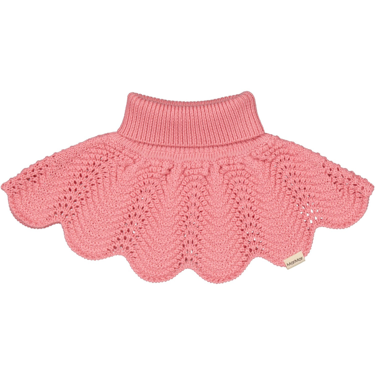 MarMar Light Cotton Wool Lace Raspberry Alani Stickad Neck Warmer