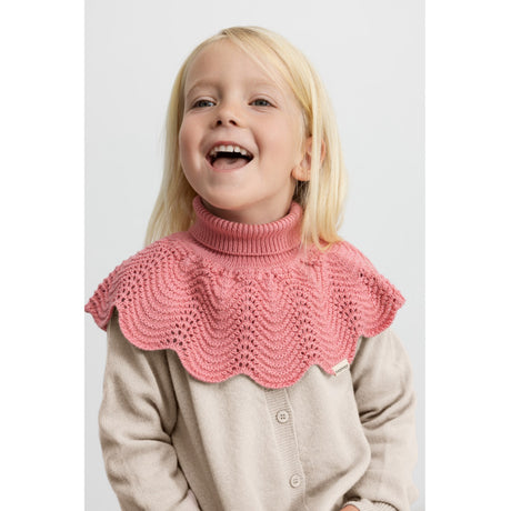 MarMar Light Cotton Wool Lace Raspberry Alani Stickad Neck Warmer