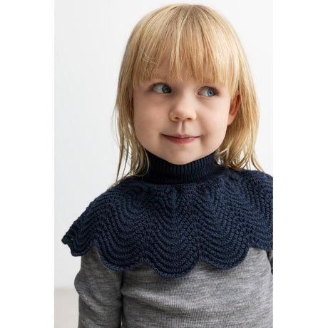 MarMar Light Cotton Wool Lace Ink Stickad Neck Warmer