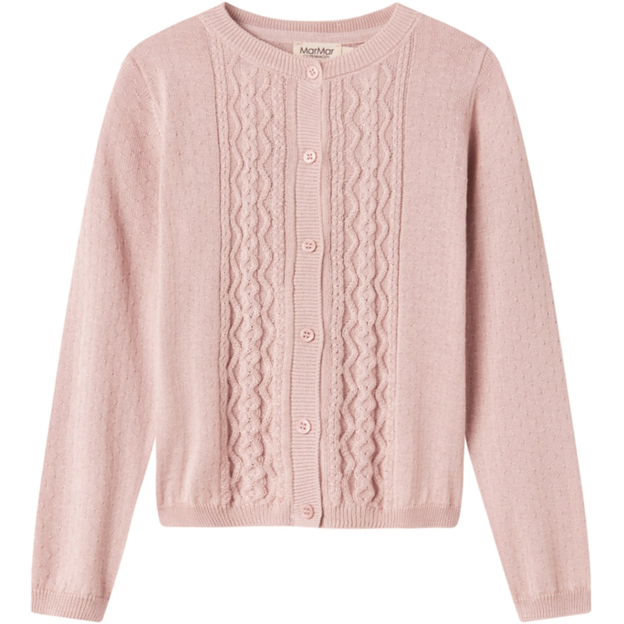MarMar Modal Mix Cable Faded Rose Tilda Stickad Cardigan