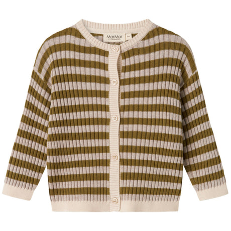 MarMar Modal Mix Stripe Cashew Mel. Stripe Tob Stickad Cardigan