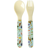 Rice Mint Fun Fair Print Baby Melamine Sked And Fork