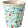 Rice Blue Ocean Print Melamine Kids Kopp Small 160 Ml
