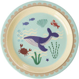 Rice Blue Ocean Print Melamine Kids Lunch Tallrik