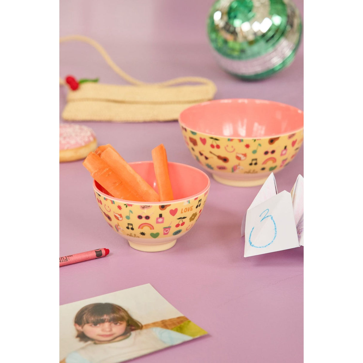 Rice Unicorn Love Print Melamine Skål Small 300 Ml