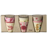 Rice Coral Ocean Print Melamine Cups Small 6 Pack 160 Ml