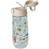 Rice Blue Ocean Print Plastic Kids Drinking Flaska 550 Ml