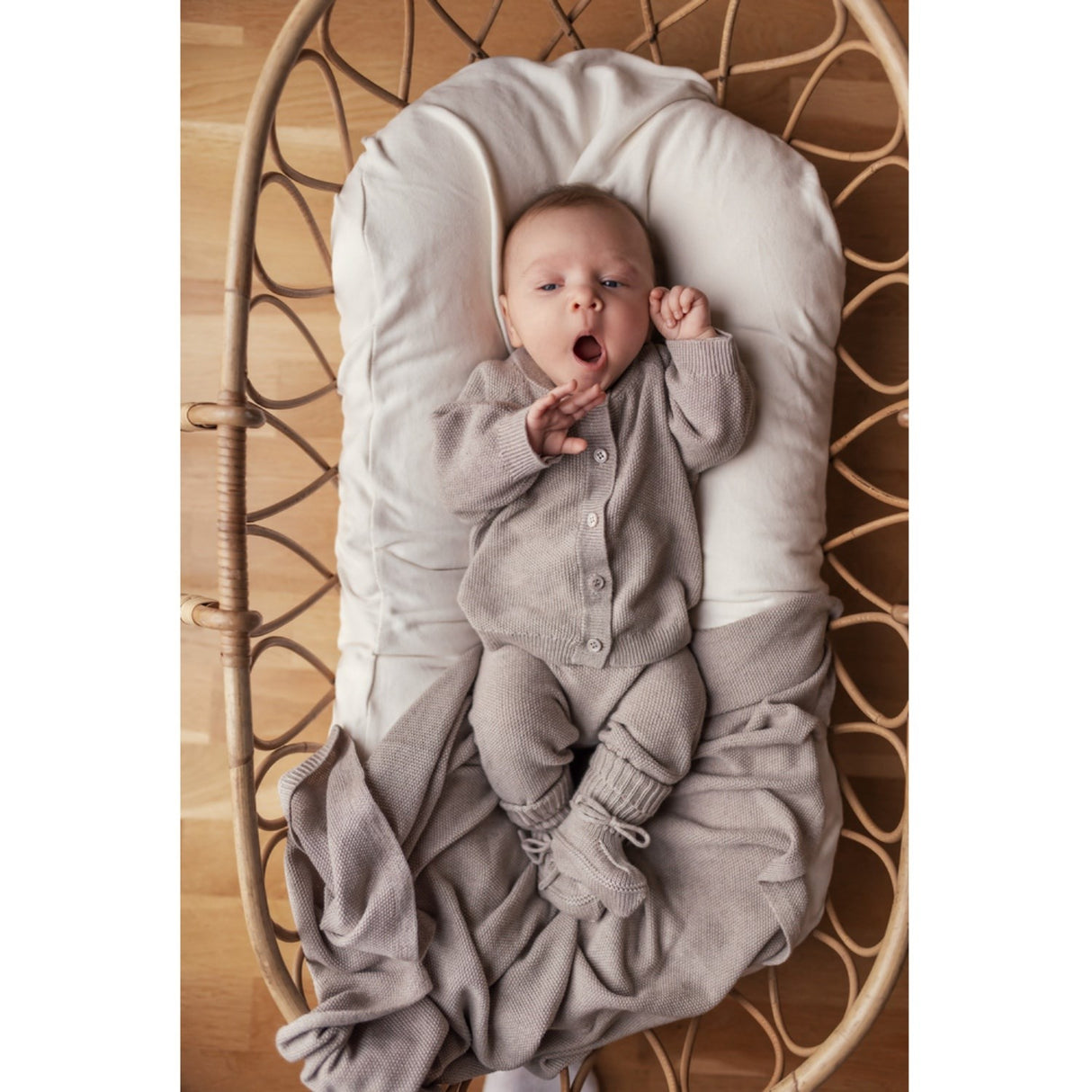 MarMar New Born Modal Mix Pearl Cashew Melange Alia Stickad Filt
