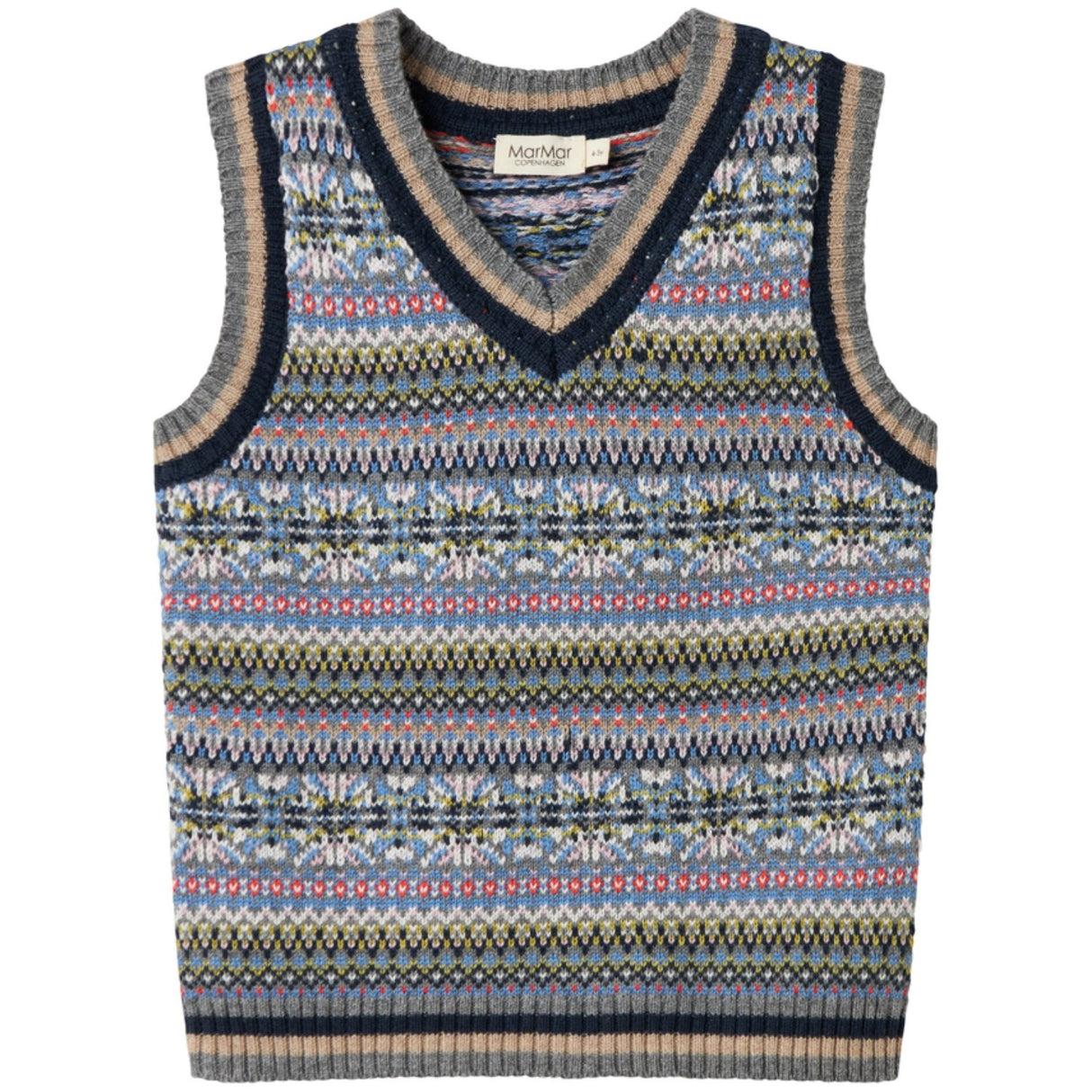 MarMar Light Cotton Wool Fair Isle Fair Isle Taj Stickad Väst