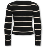 kids ONLY Black Whitecap Gray Kogibi Ls Rib Boatneck Cp Knt