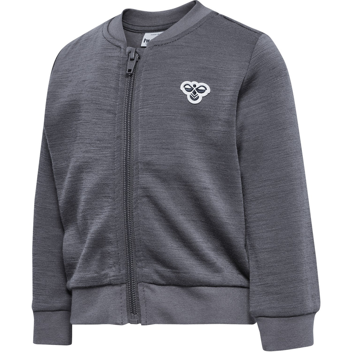 Hummel Dark Grey Melange Mini Ull Zip Jacka Bee