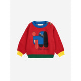 Bobo Choses Red Doggy Mate Jacquard Jumper