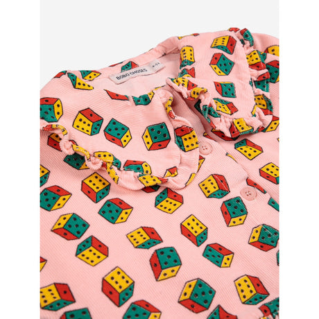 Bobo Choses Pink Dices All Över Micro Corduroy Klänning