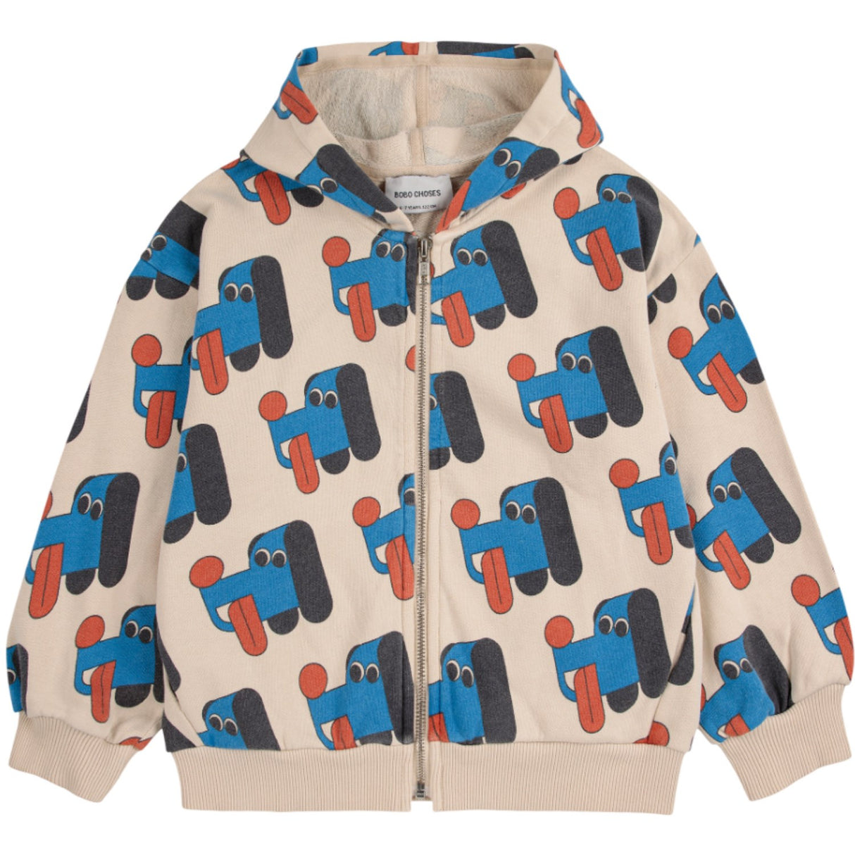 Bobo Choses Offwhite Doggy Mate All Över Zipped Hoodies