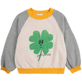 Bobo Choses Heather Grey Lucky Clover Ranglan Sweatshirt