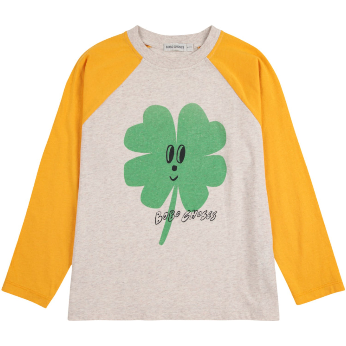 Bobo Choses Yellow Lucky Clover Ranglan Ärmar T-Shirt